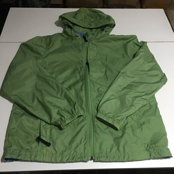 LL Bean Womens Large Green Windbreaker Rain Jacket Nylon - Picture 1 of 7